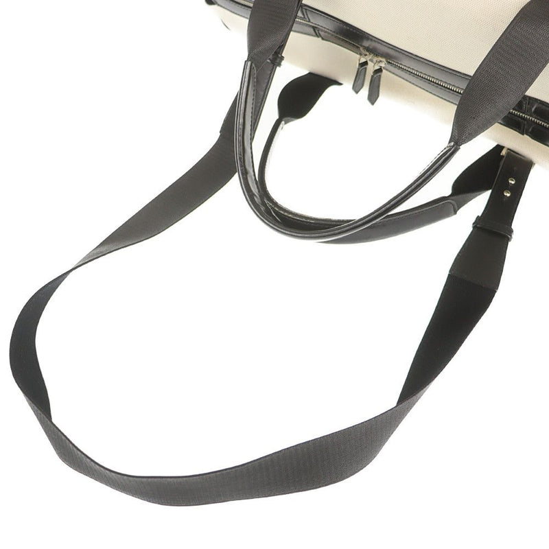Balenciaga Boston Bag 392010 Used White Canvas Leather BALENCIAGA [Used] | 2WAY