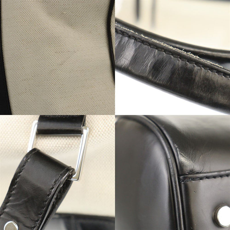 Balenciaga Boston Bag 392010 Used White Canvas Leather BALENCIAGA [Used] | 2WAY