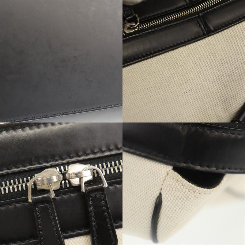 Balenciaga Boston Bag 392010 Used White Canvas Leather BALENCIAGA [Used] | 2WAY