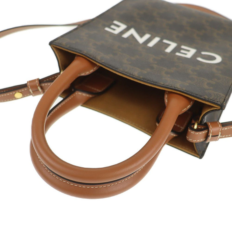 Celine Shoulder Bag Vertical Hippo Mini Brown Triomphe Canvas CELINE [Used] |