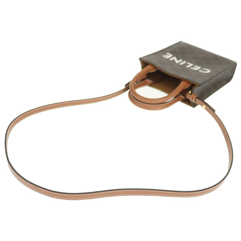 Celine Shoulder Bag Vertical Hippo Mini Brown Triomphe Canvas CELINE [Used] |
