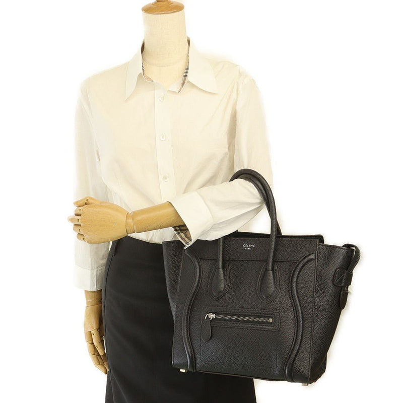 Celine Handbag Luggage Micro Shopper 189793 Used Black Leather CELINE [Used] |