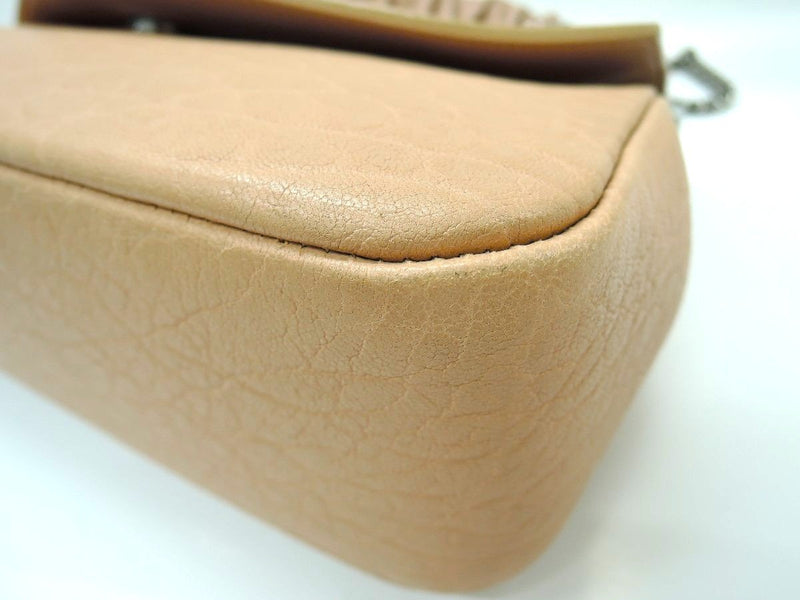 JIMMY CHOO Chain Shoulder Bag 2way Pink Beige Women's Rank AB
