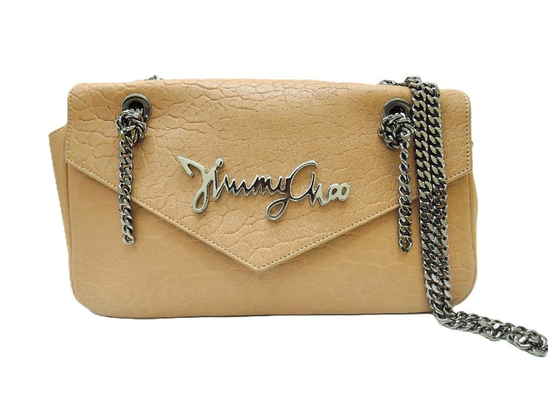 JIMMY CHOO Chain Shoulder Bag 2way Pink Beige Women's Rank AB