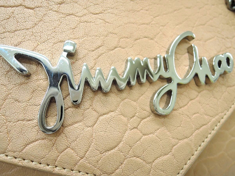 JIMMY CHOO Chain Shoulder Bag 2way Pink Beige Women's Rank AB