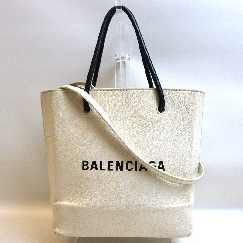 Balenciaga bag shopping tote XXS white handbag shoulder crossbody 2way B rank