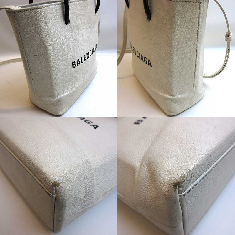 Balenciaga bag shopping tote XXS white handbag shoulder crossbody 2way B rank