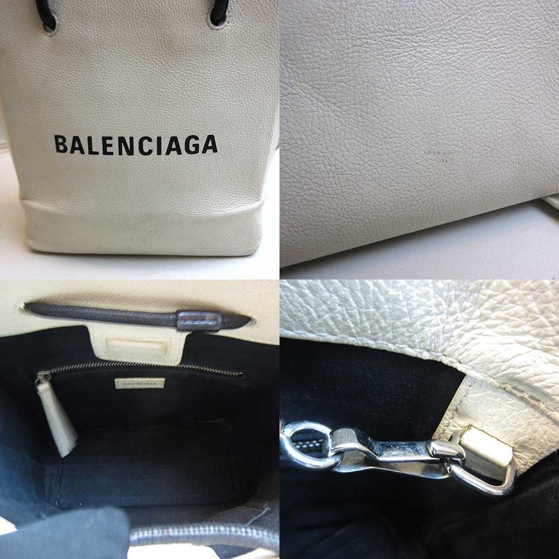 Balenciaga bag shopping tote XXS white handbag shoulder crossbody 2way B rank