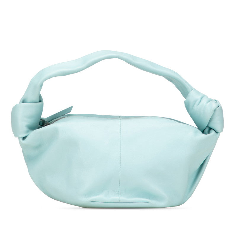Bottega Veneta Double Knot Handbag One Shoulder Bag Light Blue Leather Women's
