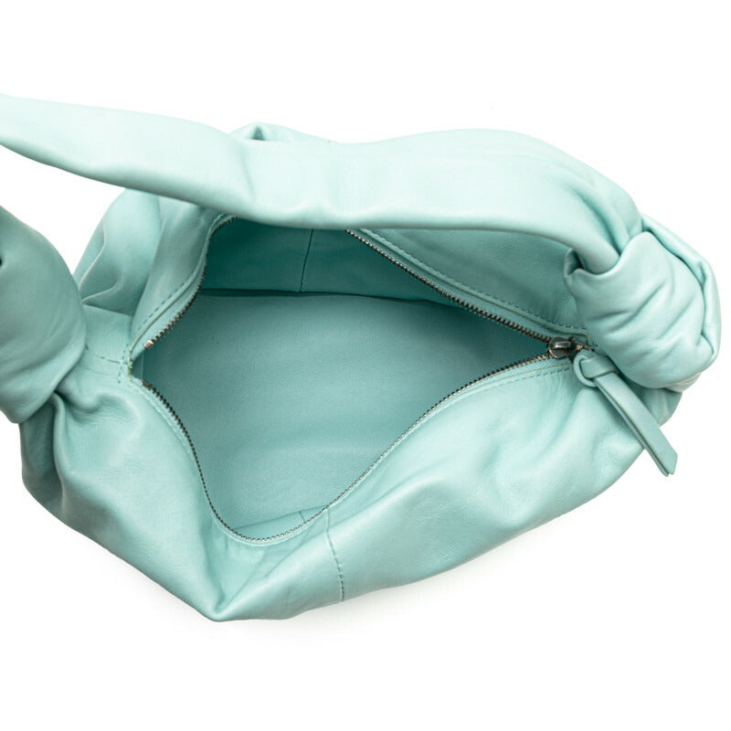 Bottega Veneta Double Knot Handbag One Shoulder Bag Light Blue Leather Women's