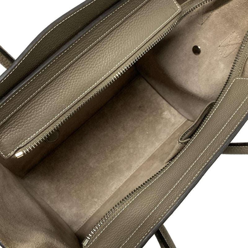 [Used] CELINE Luggage Micro Shopper Handbag Gray Beige