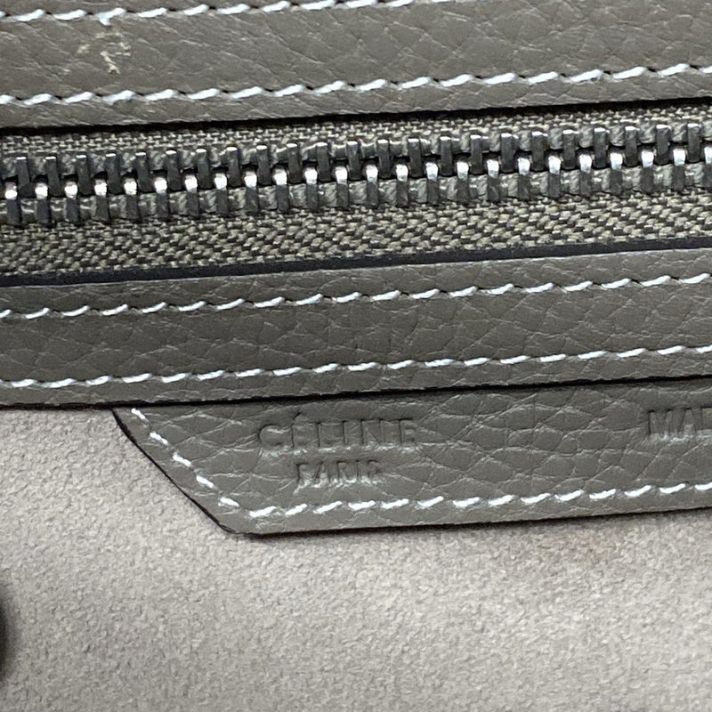 [Used] CELINE Luggage Micro Shopper Handbag Gray Beige