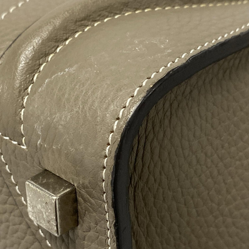 [Used] CELINE Luggage Micro Shopper Handbag Gray Beige