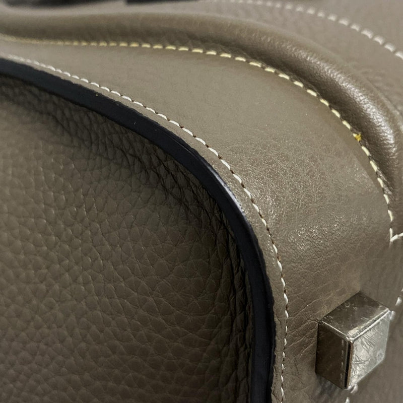 [Used] CELINE Luggage Micro Shopper Handbag Gray Beige