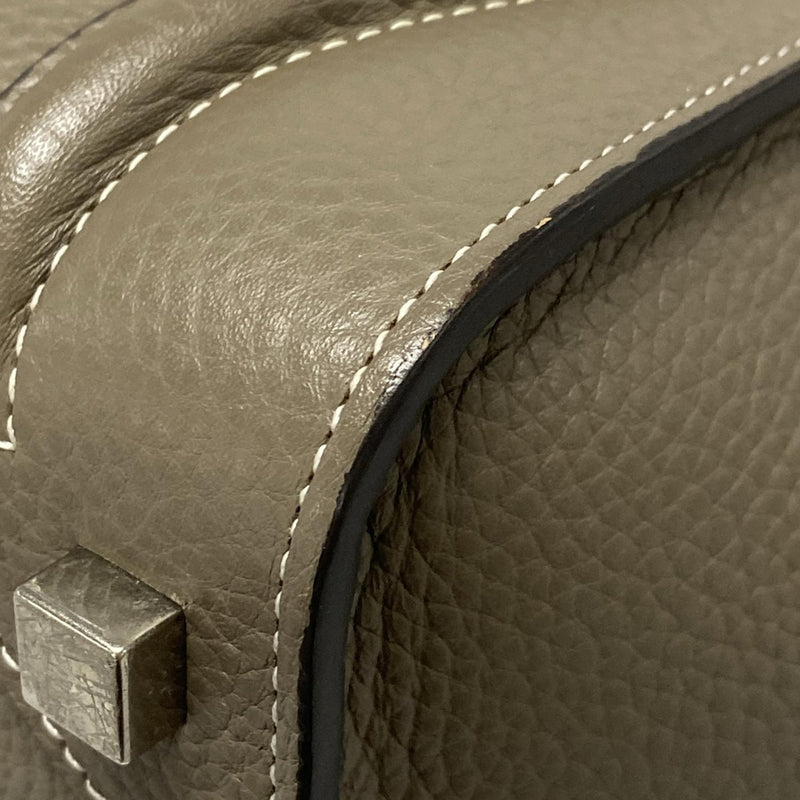 [Used] CELINE Luggage Micro Shopper Handbag Gray Beige