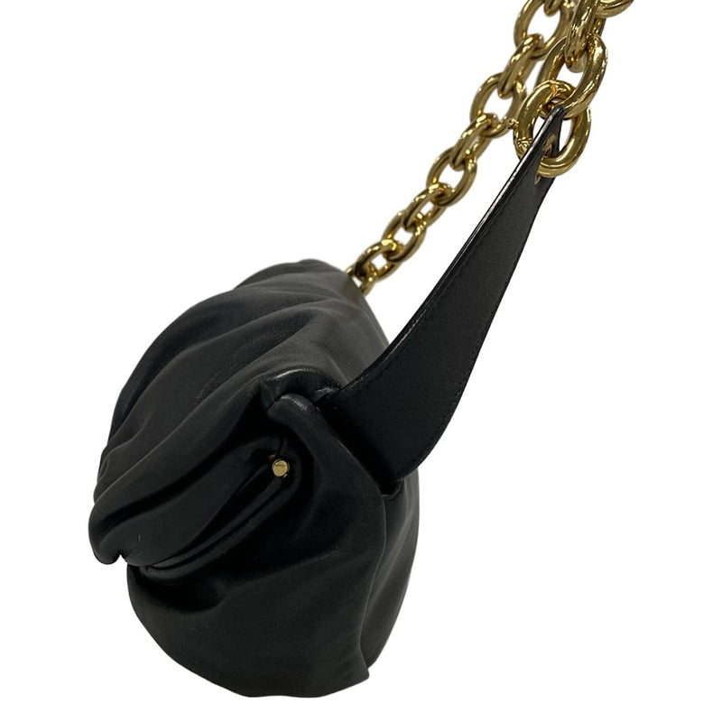 [Used] BOTTEGA VENETA The Chain Pouch Shoulder Bag Chain Shoulder Black Leather