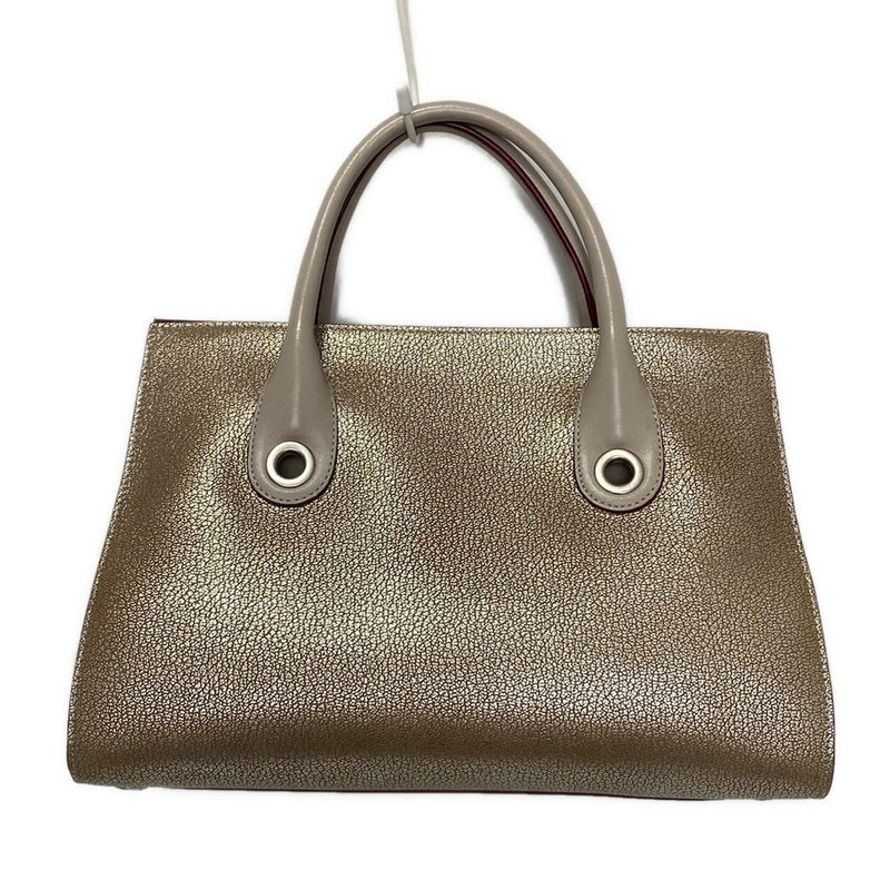 JIMMY CHOO Riley Tote Bag with Hologram Stickers Gold x Bordeaux Leather