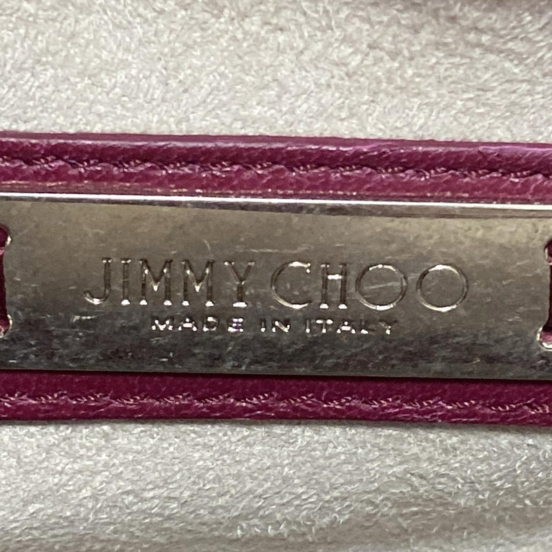 JIMMY CHOO Riley Tote Bag with Hologram Stickers Gold x Bordeaux Leather
