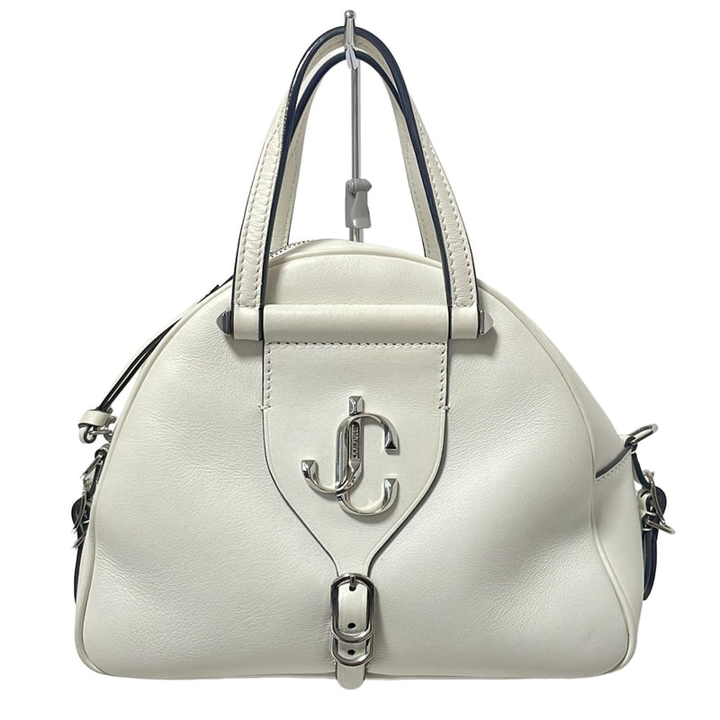 JIMMY CHOO Varenne Boring S Handbag with hologram stickers, white leather