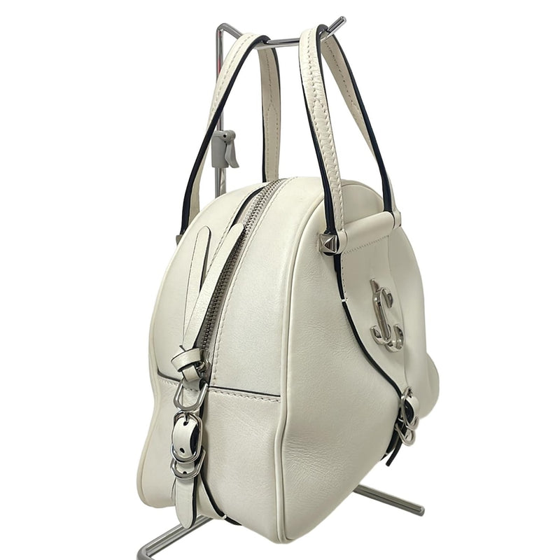 JIMMY CHOO Varenne Boring S Handbag with hologram stickers, white leather