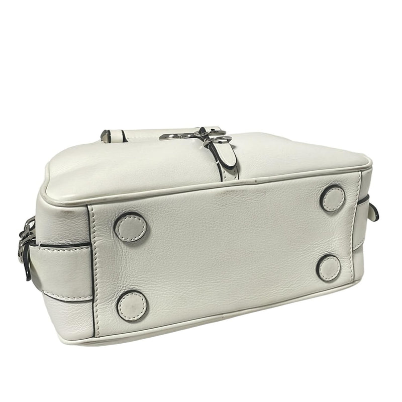 JIMMY CHOO Varenne Boring S Handbag with hologram stickers, white leather