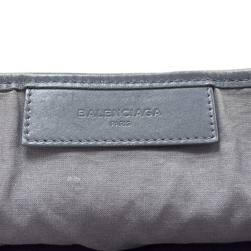 [Used] BALENCIAGA Navy Cabas S Tote Bag Ivory x Gray Leather