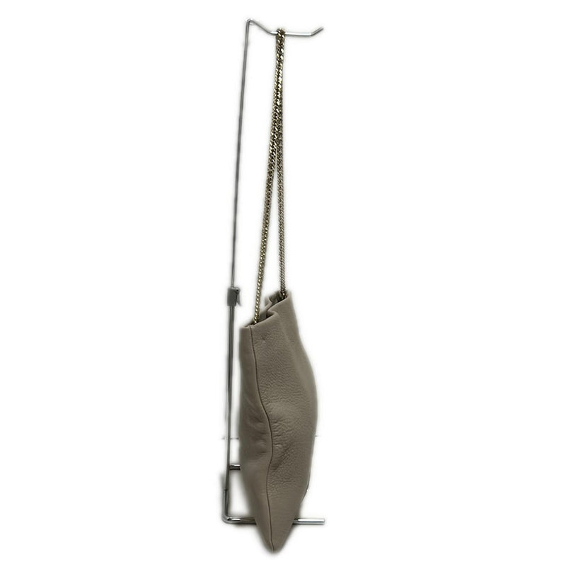 JIMMY CHOO Shoulder Bag Chain Shoulder/Hologram Sticker Beige x Gold Leather