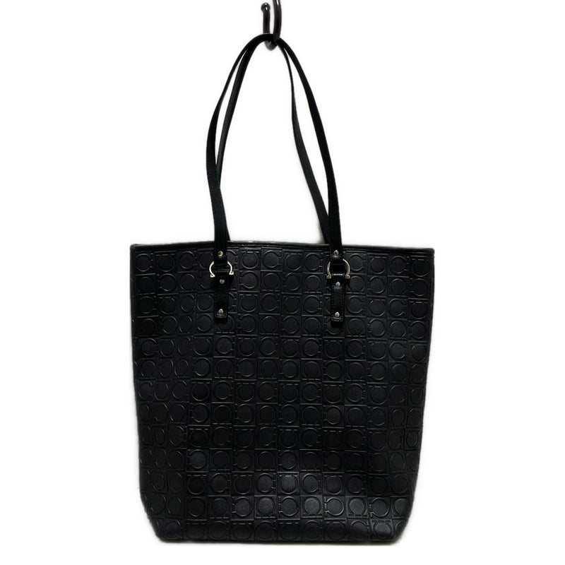 [Used] FERRAGAMO/Salvatore Ferragamo Gancini Tote Bag Embossed Black Leather