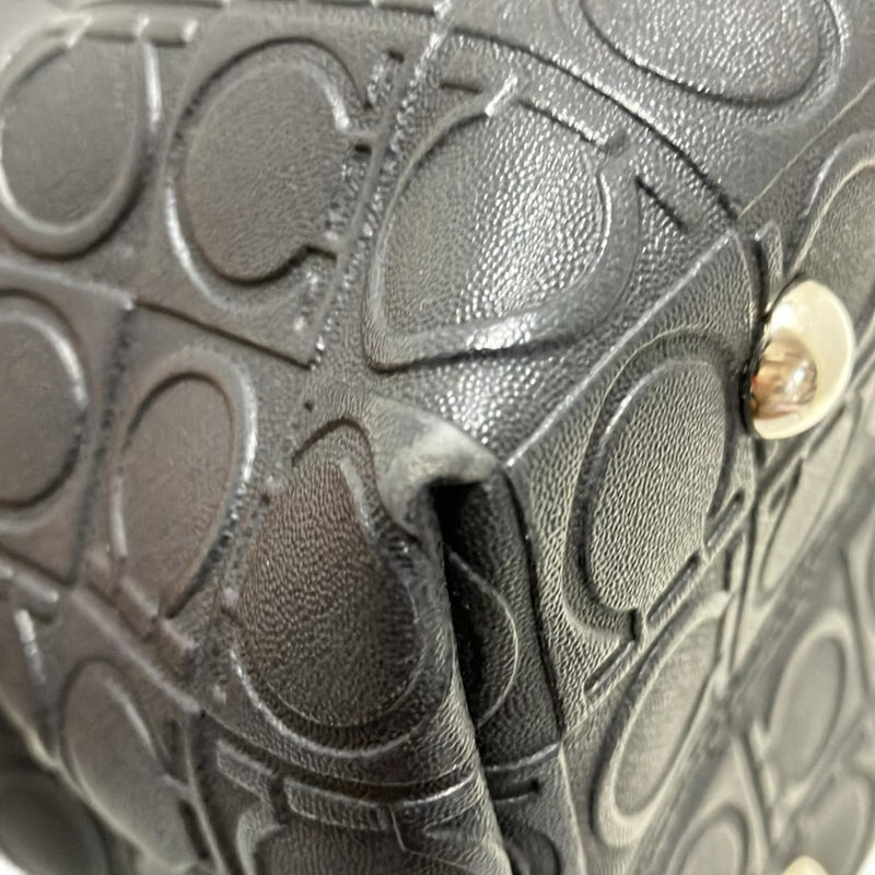 [Used] FERRAGAMO/Salvatore Ferragamo Gancini Tote Bag Embossed Black Leather