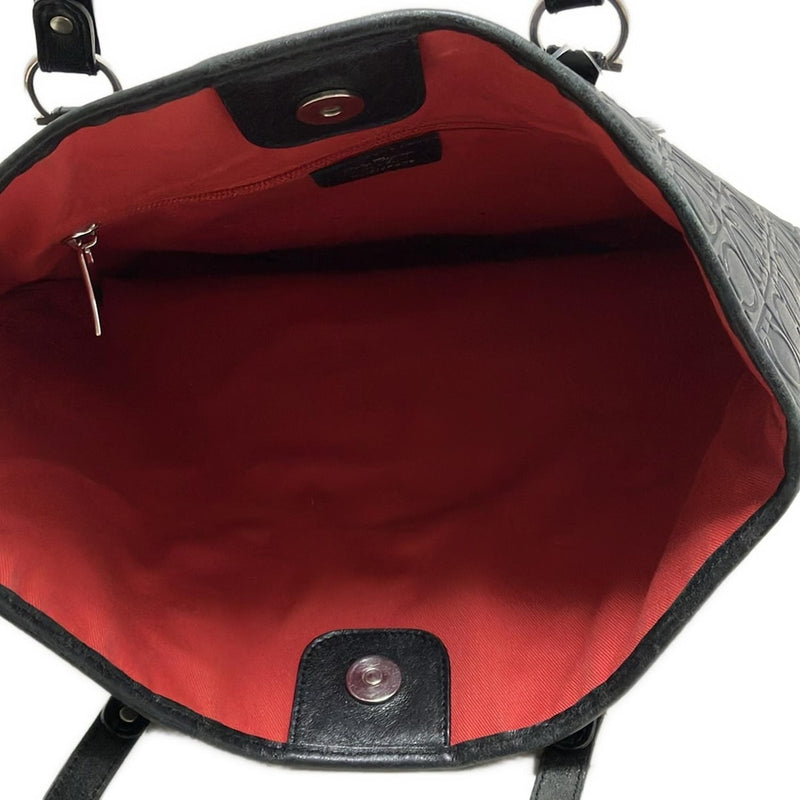 [Used] FERRAGAMO/Salvatore Ferragamo Gancini Tote Bag Embossed Black Leather