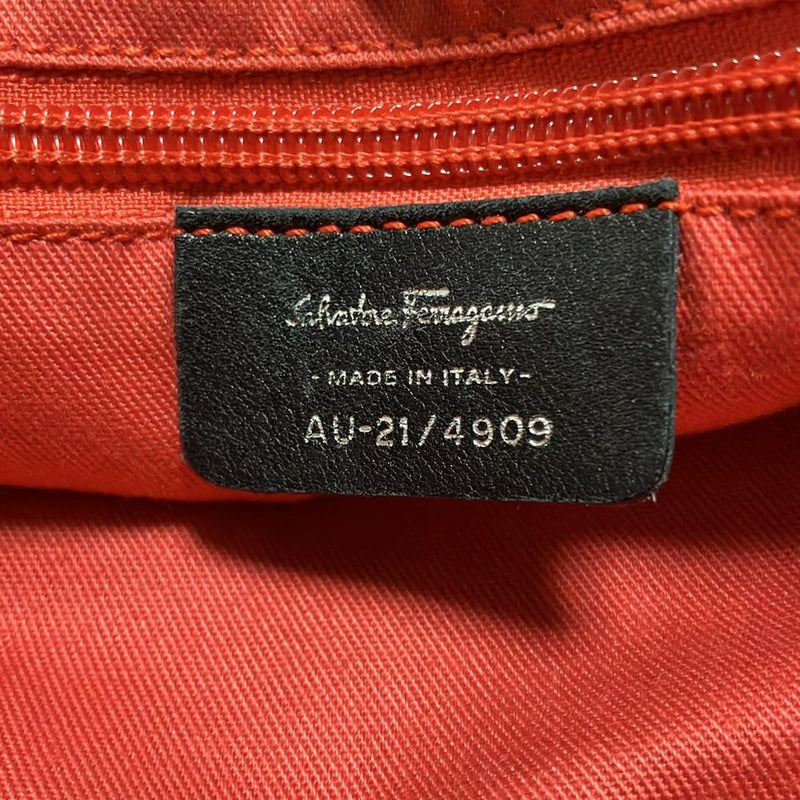 [Used] FERRAGAMO/Salvatore Ferragamo Gancini Tote Bag Embossed Black Leather
