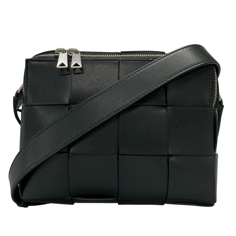 [Used] BOTTEGA VENETA Cassette Camera Bag Shoulder Bag Dark Green Leather