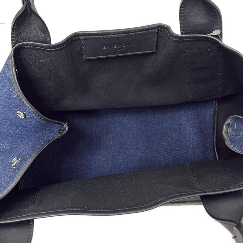 [Used] BALENCIAGA Navy Cabas S Tote Bag Navy x Black Leather