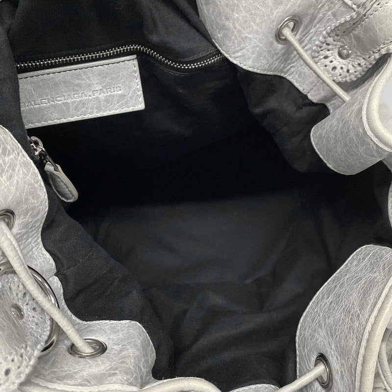 [Used] BALENCIAGA Giant Pom Pom Tote Bag Light Gray Leather