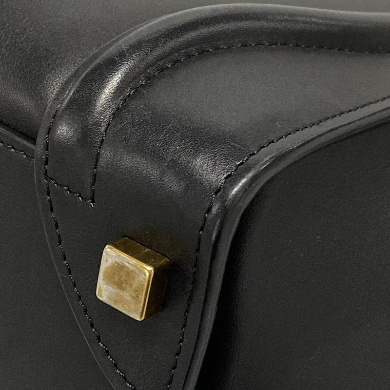 [Used] CELINE Luggage Micro Shopper Handbag Black