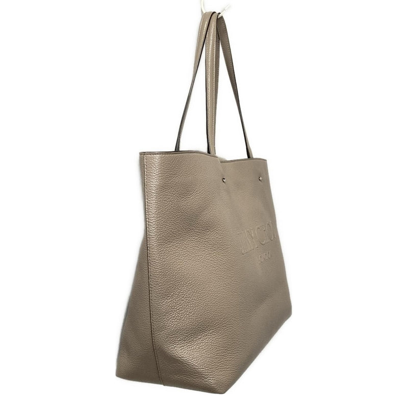 JIMMY CHOO tote bag large/hologram sticker included beige leather