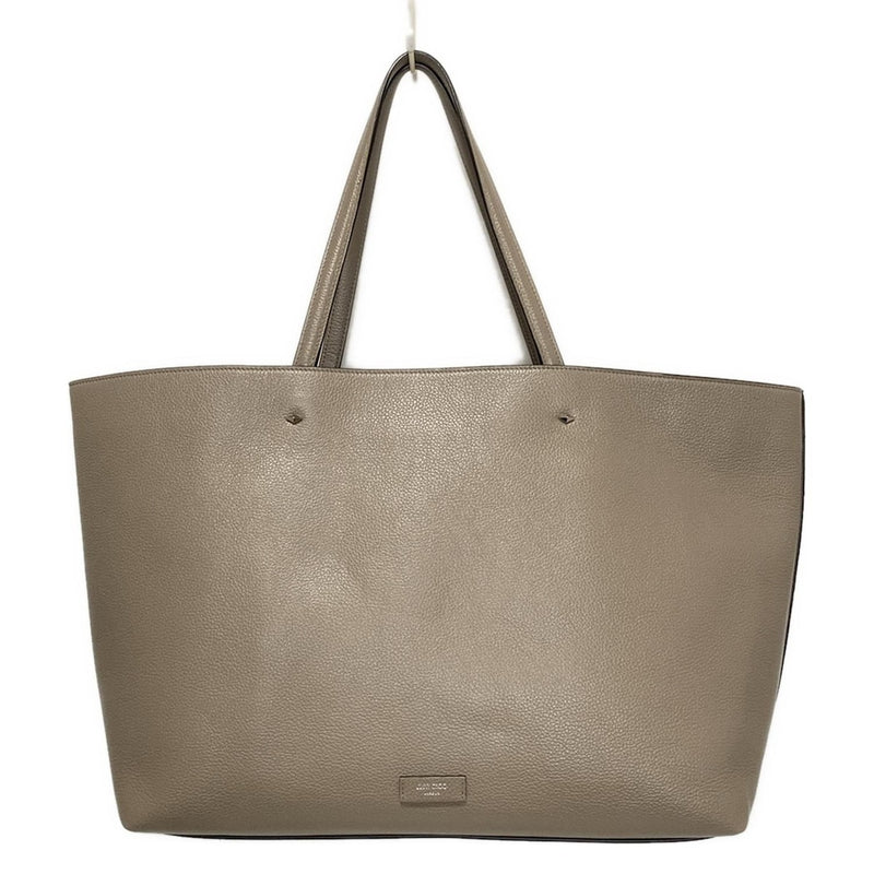 JIMMY CHOO tote bag large/hologram sticker included beige leather