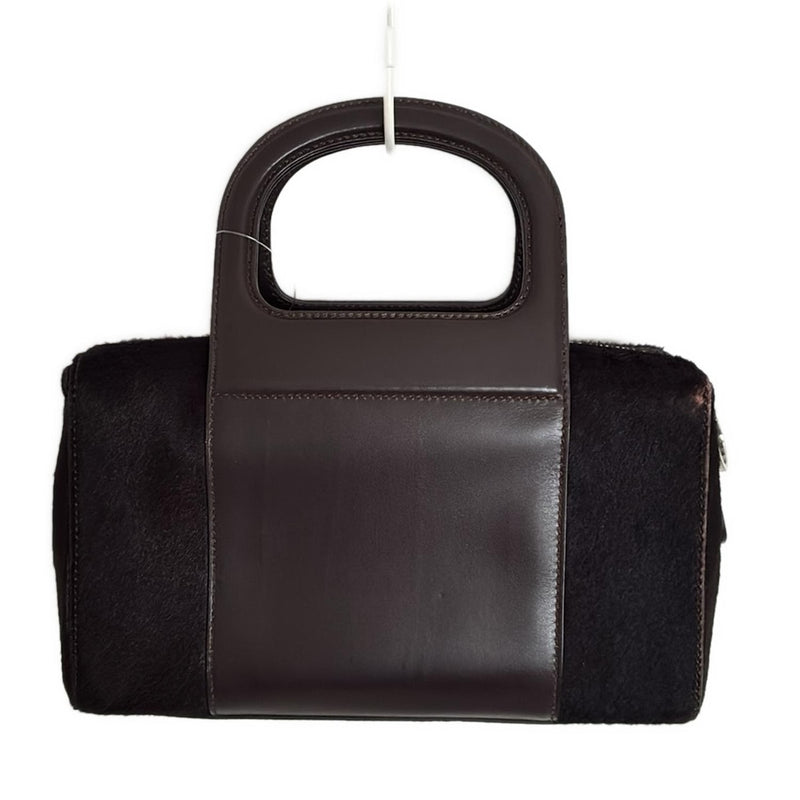 [Used] FERRAGAMO/Salvatore Ferragamo Gancini Handbag Dark Brown Leather