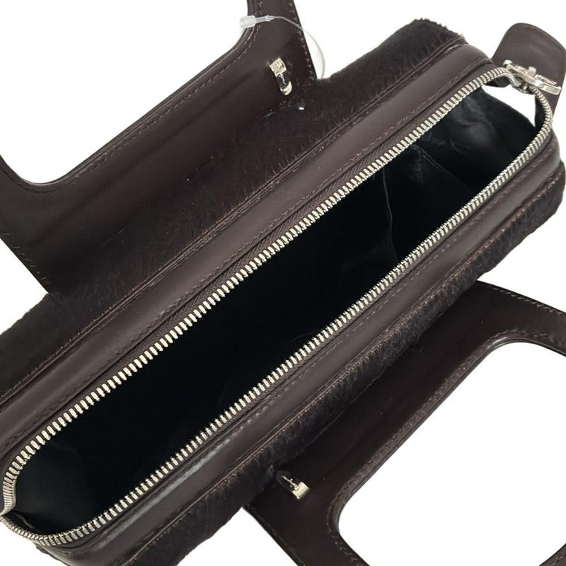 [Used] FERRAGAMO/Salvatore Ferragamo Gancini Handbag Dark Brown Leather