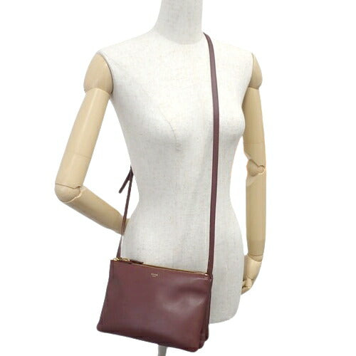 CELINE Trio Small Shoulder Bag Shoulder Crossbody Pochette Pouch Lambskin