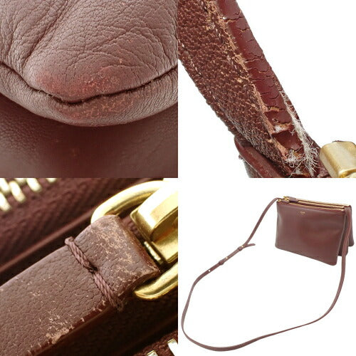 CELINE Trio Small Shoulder Bag Shoulder Crossbody Pochette Pouch Lambskin
