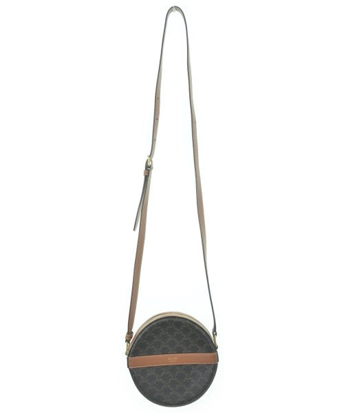 CELINE Women's Shoulder Bag - Black x Brown (All-over pattern) [Used] [Used]