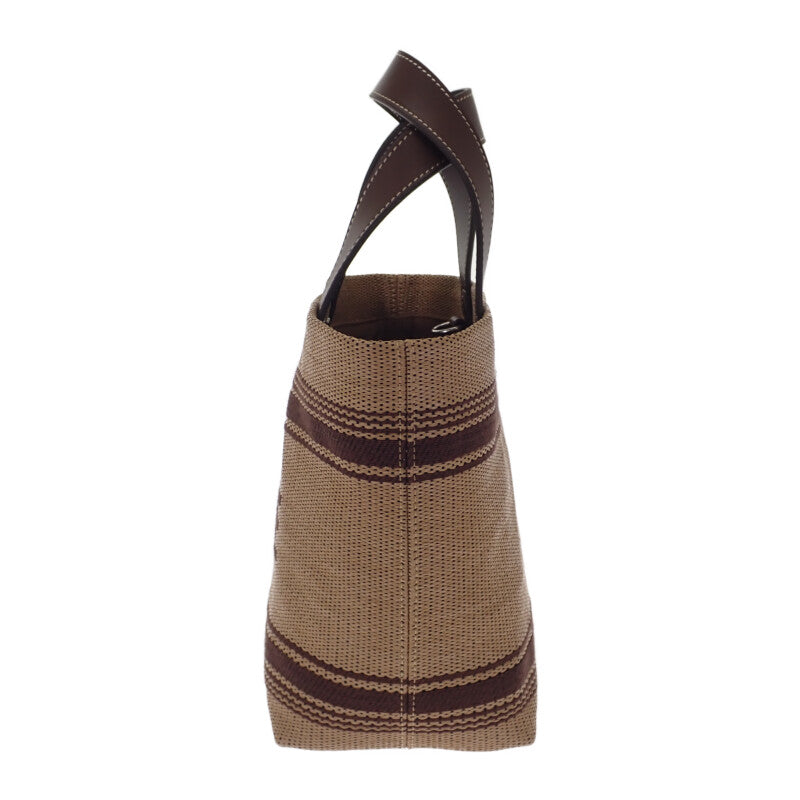 CELINE Mini Caba Tote 116992FRY.02NU 2WAY Bag Leather Raffia Brown Women's