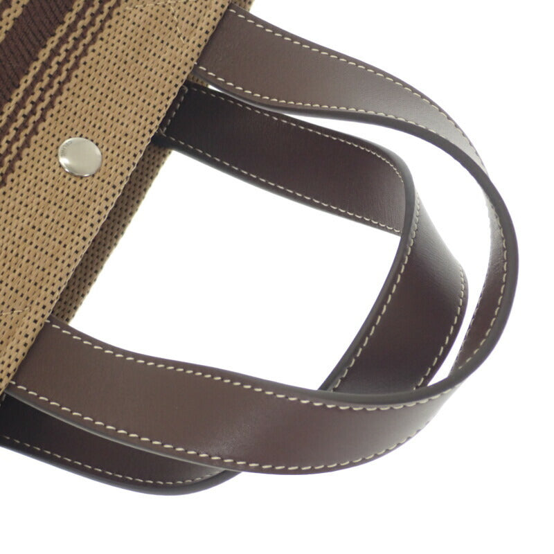 CELINE Mini Caba Tote 116992FRY.02NU 2WAY Bag Leather Raffia Brown Women's