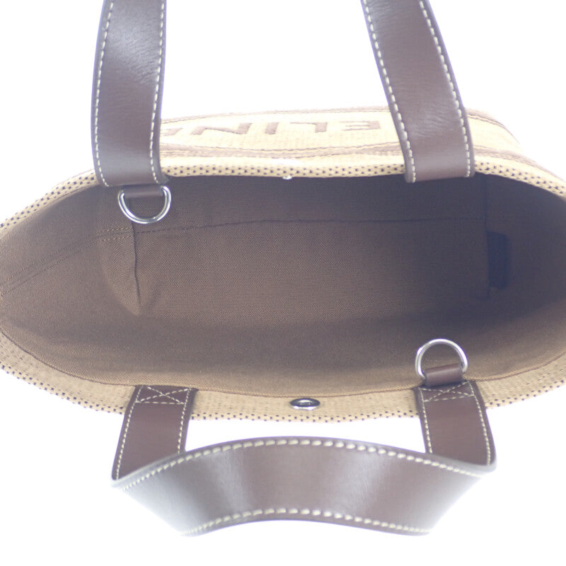 CELINE Mini Caba Tote 116992FRY.02NU 2WAY Bag Leather Raffia Brown Women's