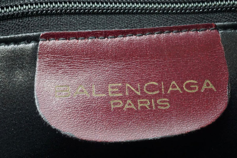 Balenciaga Vintage Handbag Tote BB Monogram Logo Stripe Gold Hardware Canvas