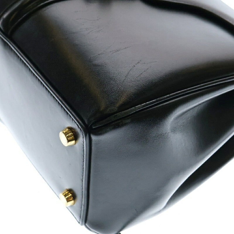 CELINE 16 Saize Small 2WAY Bag Shoulder Bag Handbag Black Leather Gold Hardware