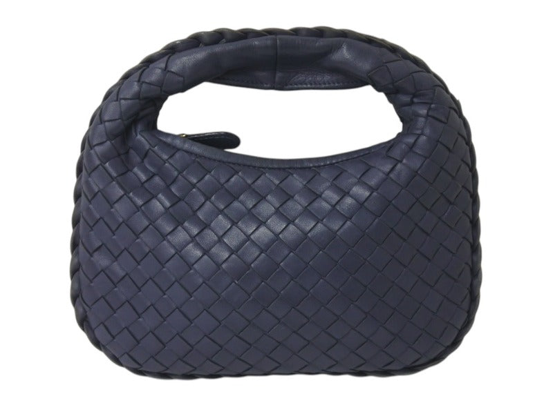 BOTTEGAVENETA Handbag Intrecciato Hobo Mini 189227 Leather Gold Hardware Navy