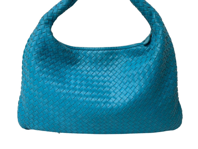 BOTTEGA VENETA Hobo Intrecciato One Shoulder Bag Light Blue Leather Good