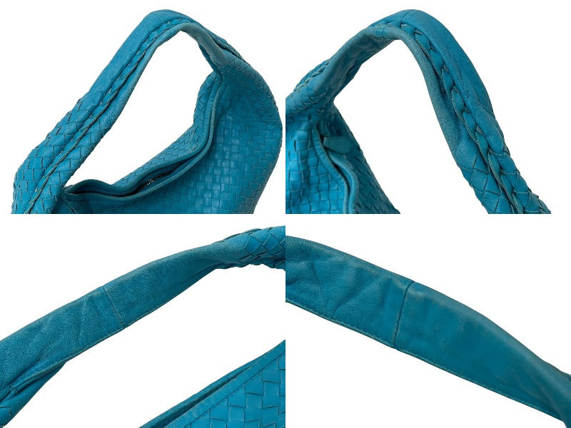 BOTTEGA VENETA Hobo Intrecciato One Shoulder Bag Light Blue Leather Good
